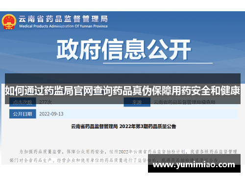 如何通过药监局官网查询药品真伪保障用药安全和健康